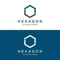 Creative and simple hexagon box or cube geometry logo template design.Logo for business, company, network,technology. vector