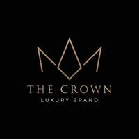 Vintage Golden Royal Crown logo template design with elegant and luxury geometric creative idea.Logo for business, beauty and salon. vector