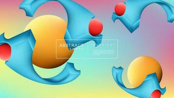 colorful 3d abstract shape with gradient background, ball, suitable for print, digital media, cover, website vector