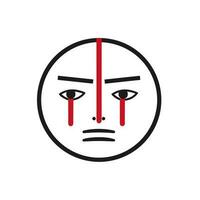el emociones de tristeza un imagen de un conmovedor y Moviente icono logo vector