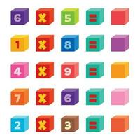 Math Exercise With Colorful Cubes vector