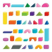 Colorful Flat Building Game Blocks vector