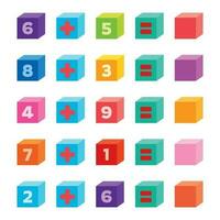 Math Exercise With Colorful Cubes vector