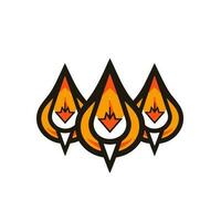 inspirado en el infierno excelencia dinámica fuego logo imagen encendido visual impacto vector