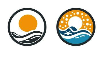 Beachside Bliss Embrace Serenity with the Mesmerizing Seashore Icon Logo vector