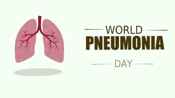 world pneumonia day with lung animation video