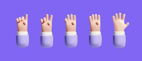 3d set of hands pointing fingers gestures. vector