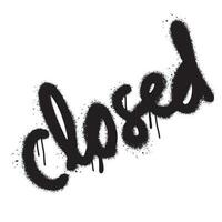 graffiti closed word sprayed in black over white.vector illustration. vector