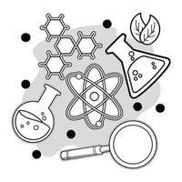 Hand drawn back to school element design for laboratory tools vector