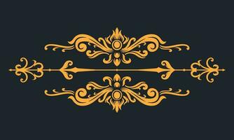 Ornament floral design element for frame, border, and wedding with vintage style vector