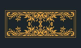 Ornament floral design element for frame, border, and wedding with vintage style vector