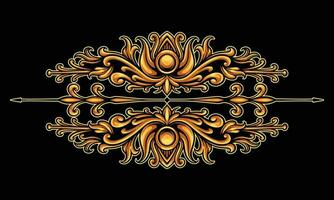 Ornament floral design element for frame, border, and wedding with vintage style vector