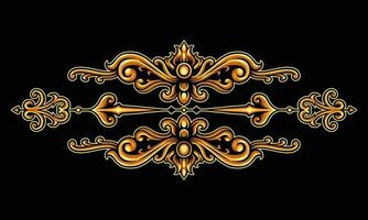 Ornament floral design element for frame, border, and wedding with vintage style vector