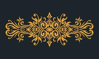 Ornament floral design element for frame, border, and wedding with vintage style vector
