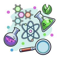 Hand drawn back to school element design for laboratory tools vector