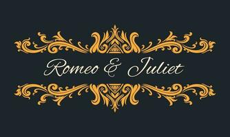 Ornament floral design element for frame, border, and wedding with vintage style vector