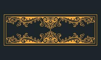 Ornament floral design element for frame, border, and wedding with vintage style vector