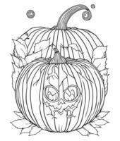 Halloween Pumpkin Coloring Pages. vegetable coloring page. pumpkin line art. vegetable line art vector