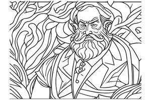 Santa Claus coloring page. Christmas coloring page. Santa clause outline clip art vector