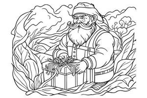 Santa Claus coloring page. Christmas coloring page. Santa clause outline clip art vector