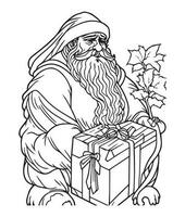 Santa Claus coloring page. Christmas coloring page. Santa clause outline clip art vector