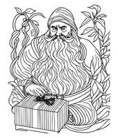 Santa Claus coloring page. Christmas coloring page. Santa clause outline clip art vector