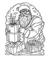 Santa Claus coloring page. Christmas coloring page. Santa clause outline clip art vector