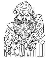 Santa Claus coloring page. Christmas coloring page. Santa clause outline clip art vector