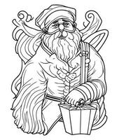 Santa Claus coloring page. Christmas coloring page. Santa clause outline clip art vector