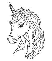 Cute Unicorn Coloring Pages for Kids vector