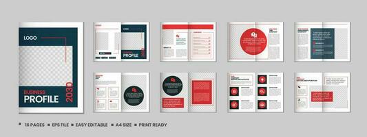 Company profile, multipage brochure template, include cover page, vertical a4 format presentation, landing page, annual report, leaflet, magazine, catalog, minimalist colorful geometric layout design vector