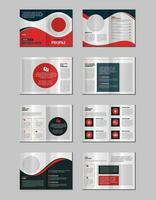 Company profile, multipage brochure template, include cover page, vertical a4 format presentation, landing page, annual report, leaflet, magazine, catalog, minimalist colorful geometric layout design vector