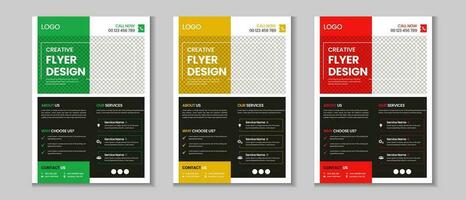 Colorful corporate flyer collection, flyer bundle, mega set gradient color brochure, annual report, proposal, leaflet, company profile, digital marketing poster, case of study, a4 layout with mockup vector