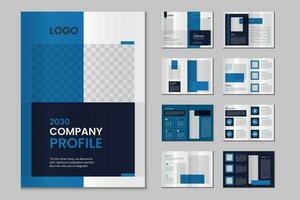 empresa perfil, multi página folleto plantilla, incluir cubrir página, vertical a4 formato presentación, aterrizaje página, anual informe, folleto, revista, catalogar, de moda minimalista vistoso geométrico diseño vector