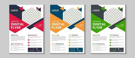 Flyer collection, bundle of flyer, set of flyer brochure, annual report, proposal, leaflet, company profile, digital marketing layout, booklet, case of study, a4 presentation design with mockup vector