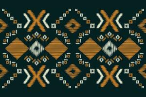 Ethnic Ikat fabric pattern geometric style.African Ikat embroidery Ethnic oriental pattern black background. Abstract,vector,illustration.Texture,clothing,frame,decoration,carpet,motif. vector