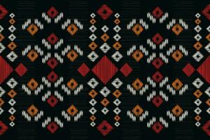 Ethnic Ikat fabric pattern geometric style.African Ikat embroidery Ethnic oriental pattern black background. Abstract,vector,illustration.Texture,clothing,frame,decoration,carpet,motif. vector