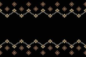 Ethnic geometric fabric pattern Cross Stitch.Ikat embroidery Ethnic oriental Pixel pattern black background. Abstract,vector,illustration. Texture,clothing,frame,decoration,motifs,silk wallpaper. vector