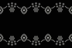 Ethnic geometric fabric pattern Cross Stitch.Ikat embroidery Ethnic oriental Pixel pattern black background. Abstract,vector,illustration. Texture,clothing,frame,decoration,motifs,silk wallpaper. vector