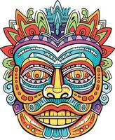 tiki festival, tiki mask vector illustration, tiki masks for t-shirt design, sticker and wall art