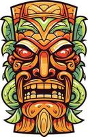 tiki festival, tiki hombre vector ilustración, tiki hombre Arte para camiseta diseño, pegatina y pared Arte