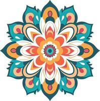 beautiful and colorful mandala art illustration for wall decor, stickers and decoration vector