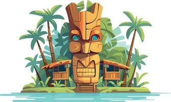 tiki festival island, tiki island vector illustration for t-shirt design, wall paper and printing.