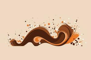 chocolate splashes waves illustration in isolated background vector