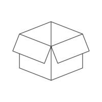 opened box icon in line style vector