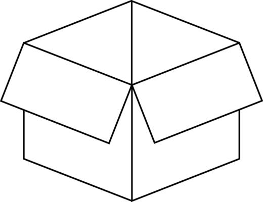 opened box icon in line style