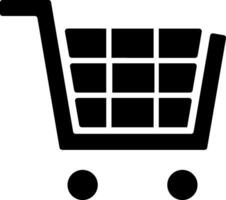 Shopping cart icon in glyph style isolated on white vector