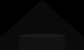 minimalista negro antecedentes. cilindro podio negro antecedentes. producto presentación, burlarse de arriba, espectáculo cosmético producto, podio, etapa pedestal o plataforma. vector ilustración