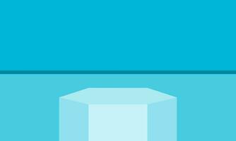 Vector hexagon podium blue background. Product presentation blue background. Copy space for content, text, design.
