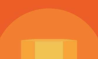 Orange podium background. Copy space display content. Product presentation orange backround. Vector illustration